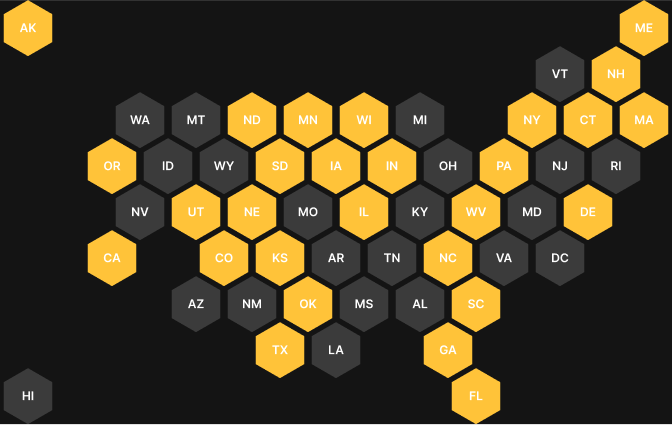 USA states that are allowed to use Forum